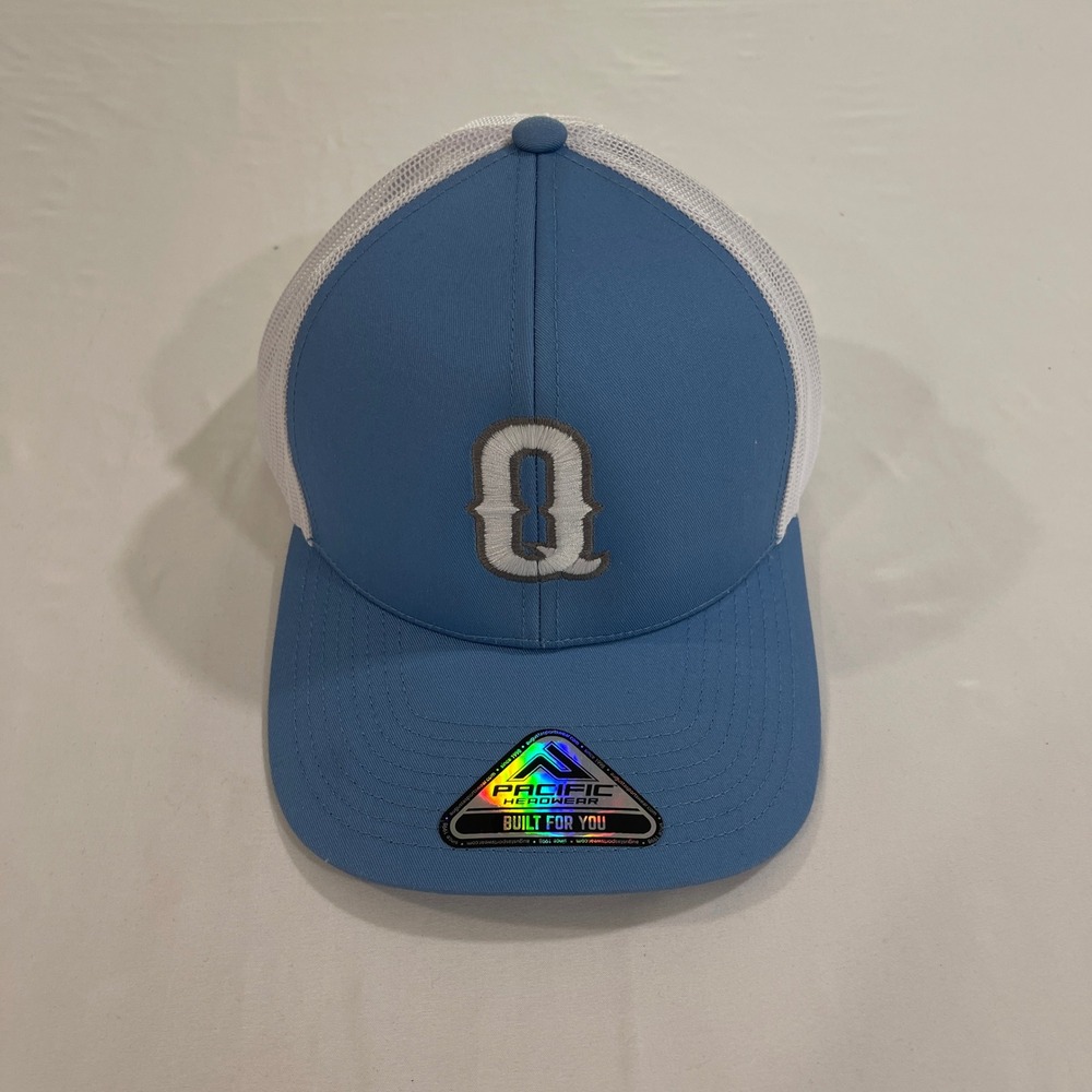 Pacific Headwear 104C Trucker Hat Mens OSFA Blue White Embroidered Q | Sporty